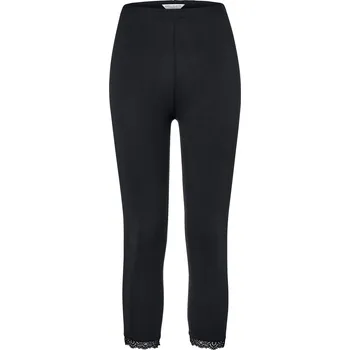 Dámské legíny 679889 - Tchibo - 3/4 legíny s krajkovým lemem - pro ženy - vel. L 44/46 - barva: černá