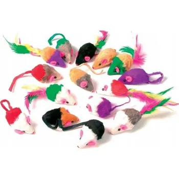 Hračka pro kočku Zolux pro kočky myš s peřím S 24 ks
