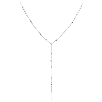Souprava šperků MINET Elegantní stříbrný náhrdelník s tyčkami, kuličkami a visícím řetízkem JMAS0303SN47