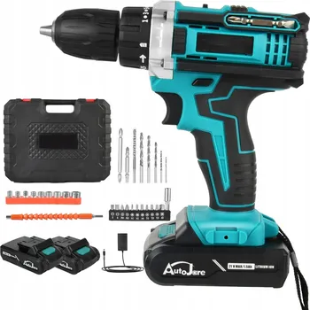 PŘÍKLEPOVÁ AKU VRTAČKA 21V AKUMULÁTOROVÝ BEZKARTÁČOVÝ VÝKONNÝ 2X AKU