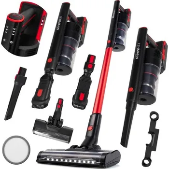 Vysavač DustMaster Tyčový bezdrátový vysavač s LED osvětlením podlahy, bezsáčkový, otočná hlava 360°, 3 režimy výkonu + sada hubic