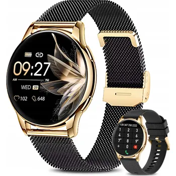 Hodinky Chytré Hodinky EFSmart chytré hodinky AMOLED 300 mAh, zlatý tlakoměr