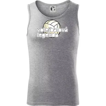 Pánská móda Volejbalová legenda - bílé písmo - Tílko pánské Core - M ( Tmavě šedý melír )