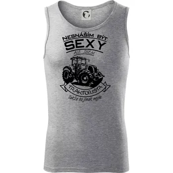 Nesnáším být sexy - Traktorista - Traktor - Tílko pánské Core - S ( Tmavě šedý melír )