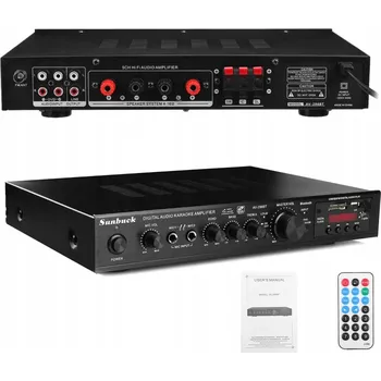 Hi-Fi Zesilovač 5.0 Bluetooth Zesilovač černý s FM rádiem