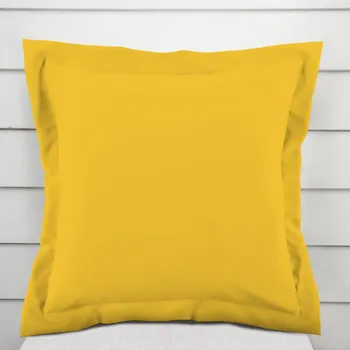 Povlak na polštářek Bavlněný povlak na polštář s lemem Moni MO-069 Žlutý 40 x 40 cm