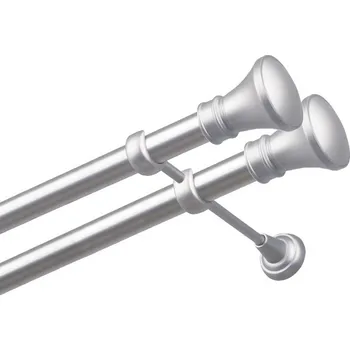 Garnýž Garnýž kovová dvouřadá 25/25mm Koloseo double satina 400 cm (do stěny / na tunýlek - bez kroužků)