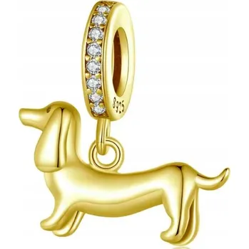 Přívěsek Korálek přívěsek pes jezevčík ze stříbra beads zlatý zlato stříbro s925