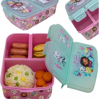 Svačinový box KRABIČKA S PŘIHRÁDKAMI PRO DĚTI OBĚD-BOX KRABIČKY KONTEJNERY