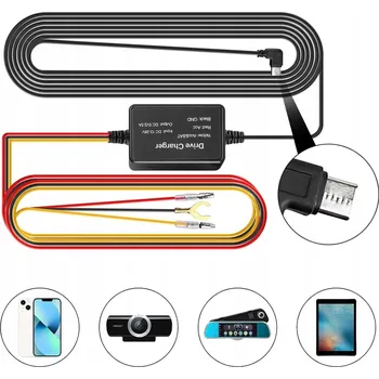 Napájecí adaptér do auta pro kamery/radarové detektory, mini USB, 12V-24V na 5V 2,5A