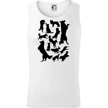 Border kolie siluety - Tílko pánské Core - L ( Bílá )