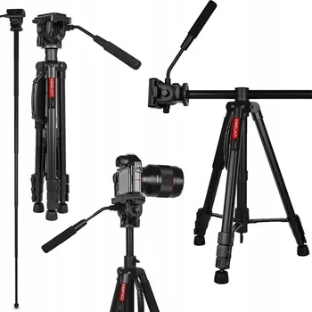 Vysoký fotografický stativ Kingjoy pro fotoaparát, 178 cm, černý