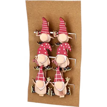 Vánoční dekorace Vánoční kolíčky 6 kusů mix