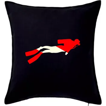 Polštář Potápěč vlajka - Polštář 50x50 - 50x50 - Pouze potah ( Černá )