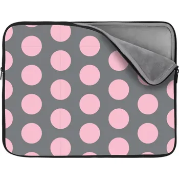 pouzdro na notebook Sablio Obal na notebook Velké růžové puntíky - 13"
