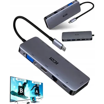 ADAPTÉR HUB DOKOVACÍ STANICE USB-C 2x HDMI MACBOOK M1 duální obrazovka