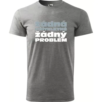 Pánské tričko Sablio Tričko s potiskem Žádná PŘÍTELKYNĚ žádný PROBLÉM - šedé 4XL