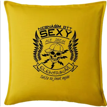 Polštář Nesnáším být sexy - elektrikář - Polštář 50x50 - 50x50 - Pouze potah ( Žlutá )
