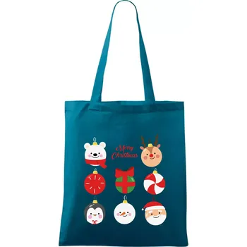 Vánoční koule - Taška bavlněná - 42 x 38 cm ( Petrolejová )