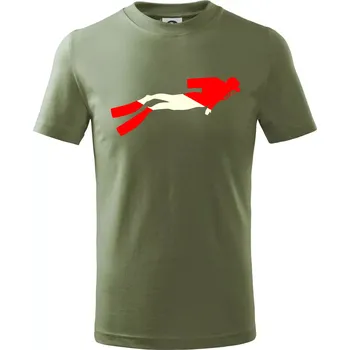 Potápěč vlajka - Tričko dětské bavlněné - 98 cm / 2 roky ( Khaki )