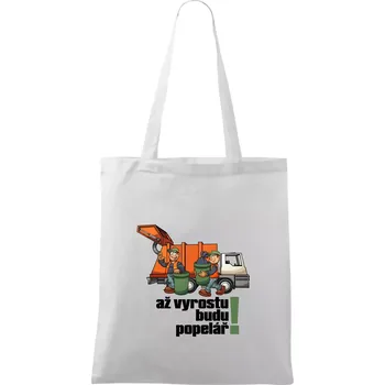 Až vyrostu budu popelářem - Taška bavlněná - 42 x 38 cm ( Bílá )