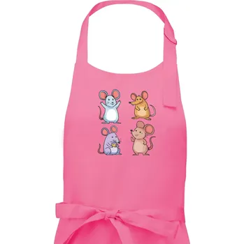 Kuchyňská zástěra Barevné myši - Pánská zástěra na vaření - Univerzální velikost ( Růžová )