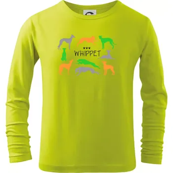 Chlapecké tričko Whippet barevný - Triko dětské Long Sleeve - 122 cm/6 let ( Limetková )