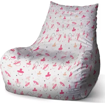 Sedací pytel Sablio Sedací vak Bean Růžové dudlíky - 100 x 90 x 45 cm