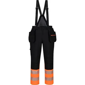 PortWest | DX4 zimní kalhoty s laclem s vysokou viditelností třídy 1 - Orange/Black / S / S / oranžová