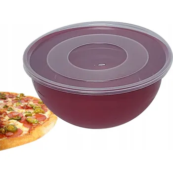 Miska pro psa Plastová kuchyňská mísa s víkem 3L bordó