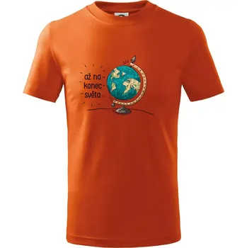 Chlapecké tričko Až na konec světa - Tričko dětské bavlněné - 104-110cm / 3-4 roky ( Oranžová )