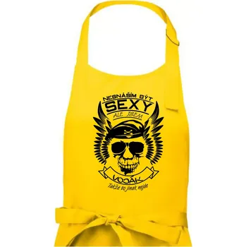 Kuchyňská zástěra Nesnáším být sexy - voják - Pánská zástěra na vaření - Univerzální velikost ( Žlutá )