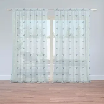 Záclona Sablio Záclony Srdce na modré: 2ks 150x250cm