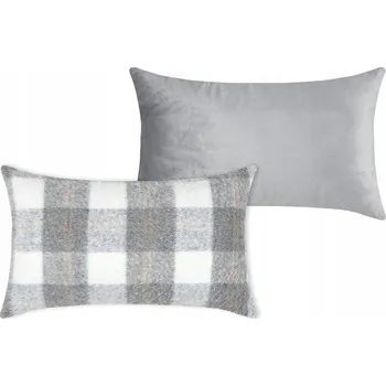 Polštář Dekorační Polštář polštář GRESY 30x50 cm kostkovaný kožíšek BOHO + vložka