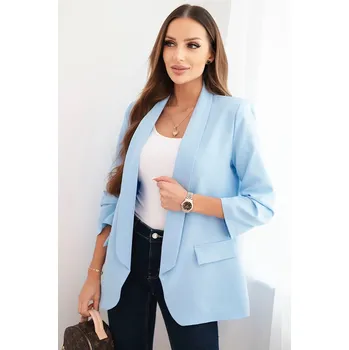Kesi Dámské sako 9165 bez zapínání Barva: Modrá - světle, Velikost: S/M