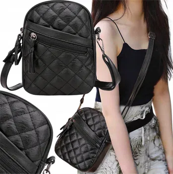 Kabelka Taška kabelka přes rameno EdiBazzar eko kůže černá