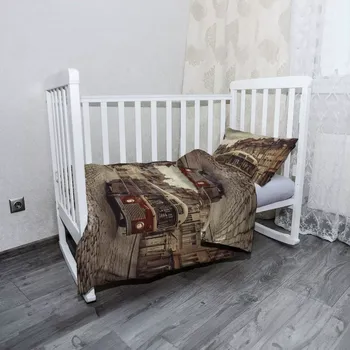 Povlečení Sablio Mikroplyšové dětské povlečení do postýlky Historický autobus - 120x90 / 40x60