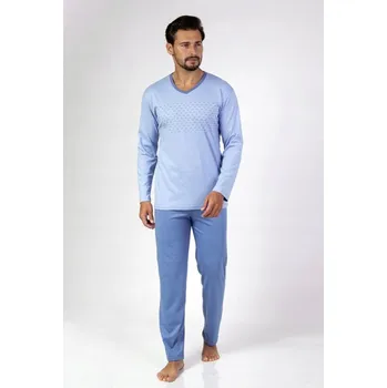 Pánské pyžamo REGINA pánské pyžamo s dlouhým rukávem 468 zelené 3XL