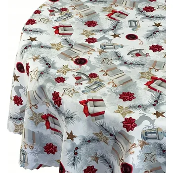 ubrus Ubrus Vánoční Zimní Odolný Plamám Dárky prům. 150 cm