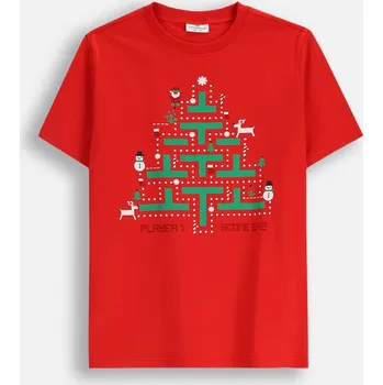 Dětské Tričko Červené Dárek Vánoční Chlapecké Velikost 140 Coccodrillo ZC