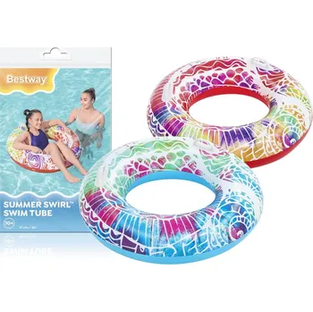 Nafukovací kruh NAFUKOVACÍ KRUH PRO PLAVÁNÍ DO BAZÉNU NA PLÁŽ PRO DOSPĚLÉ A DĚTI 91 CM