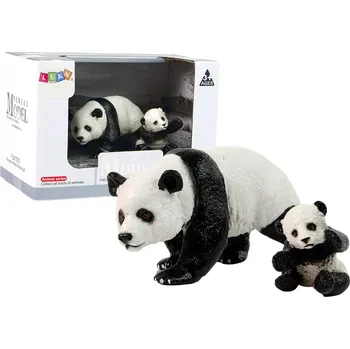 LEAN Toys Sada 2 figurek pandy s mládětem panda Zvířátka světové série
