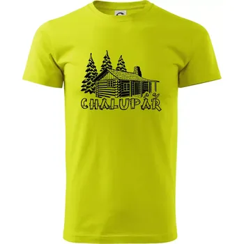 Chalupář srub - Klasické pánské triko vyšší gramáže - M ( Limetková )