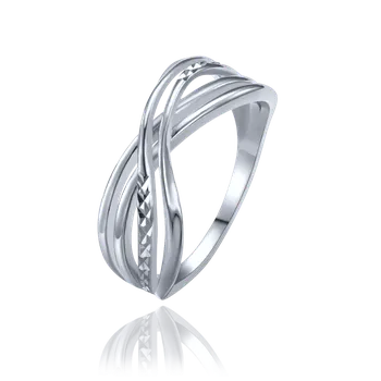 Souprava šperků MINET Překřížený stříbrný broušený prsten vel. 67 JMAN0560SR67