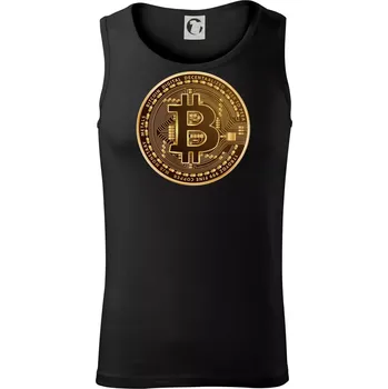 Pánské termoprádlo Bitcoin zlatá mince kulatá - Tílko pánské Core - L ( Černá )