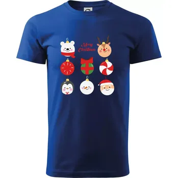 Pánské tričko Vánoční koule - Triko extra velké (5-8XL) - 6XL ( Královská modrá )