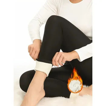 Dámské legíny Dámské Zateplené Legíny TERMO Teplé Hladké Černé M/L