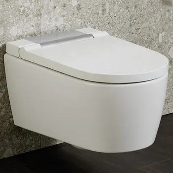 Bidet Geberit AquaClean WC klozet závěsný sprchovací SELA , TurboFlush bílý+KeraTect, kryt chrom, 146.220.21.1