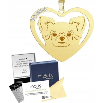 Přívěsek Pozlacený přívěsek Čivava Dlouhosrstá GRAVÍROVÁNÍ DÁREK