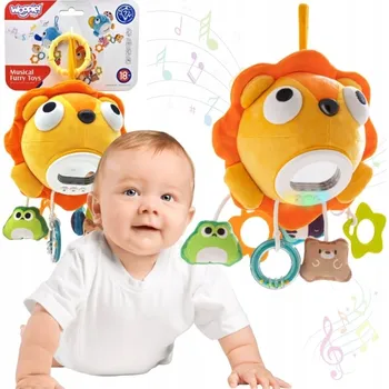 plyšák PLYŠOVÝ LEV PLYŠOVÁ HRAČKA INTERAKTIVNÍ PLYŠOVÝ MAZLÍČEK PŘÍTULNÍČEK HUDEBNÍ S PŘÍVĚSKY